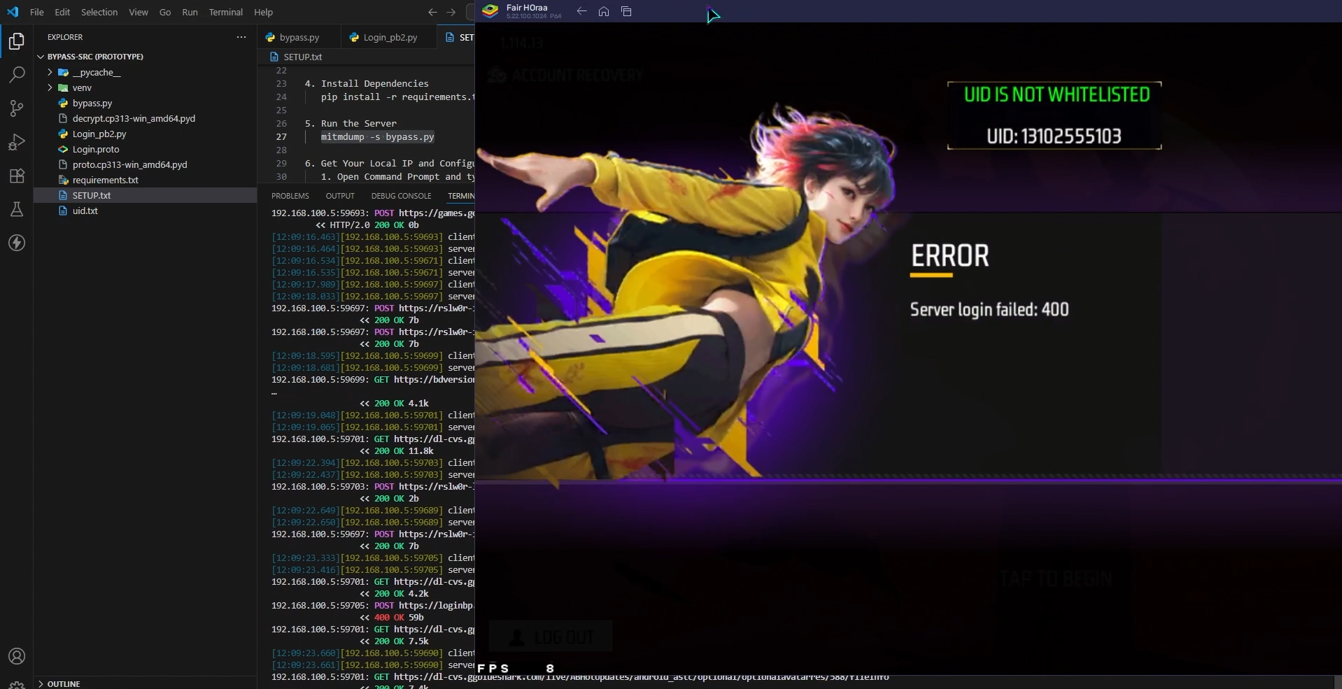 Free Fire UID Bypass Project